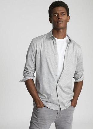 Сорочка\рубашка reiss hilson mercerised cotton gray shirt