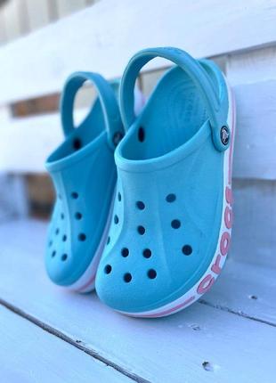 Crocs bayaband clog ice blue / melon 205089 жіночі крокси сабо