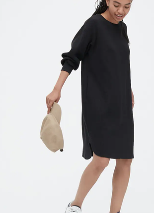 Сукня жіноча uniqlo waffle crew neck long sleeve