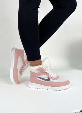 Жіночі зимові рожеві кросівки, плащівка
