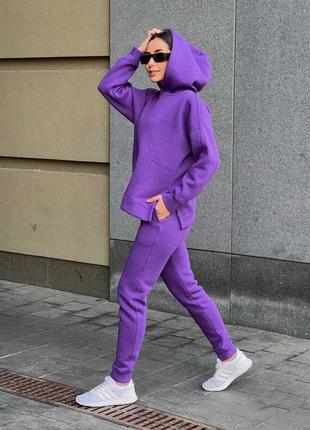 Костюм спортивный прогулочный трехнитка на флисе футер  не кашлатится качественный