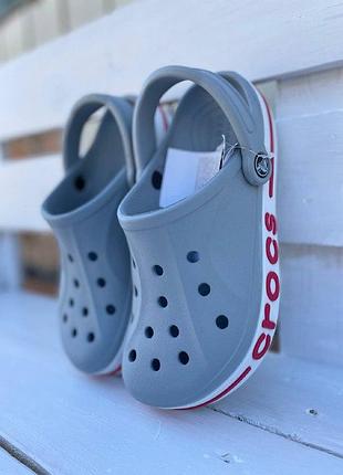 Crocs bayaband clog light grey / candy pink 205089 жіночі чоловічі крокси сабо2 фото