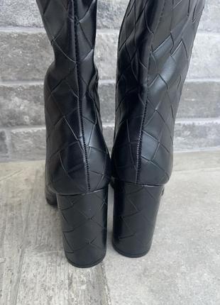 Сапоги , чоботи прошиті  ромбами, стьобані4 фото