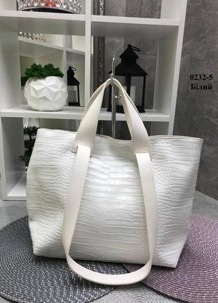 Сумка большая вместительная шоппер крокодил