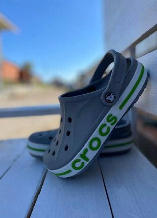 Crocs bayaband clog charcoal / volt green 205089 жіночі чоловічі крокси сабо4 фото