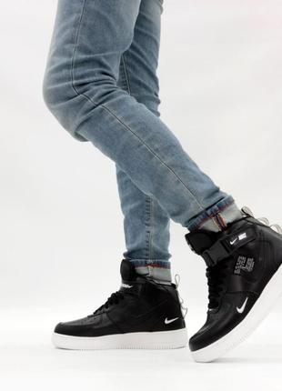 Зимові кросівки cheap nike shoes san francisco 1 high white black yellow4 фото