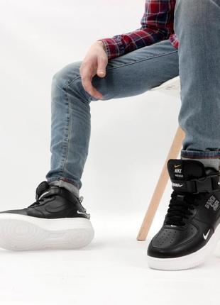 Зимові кросівки cheap nike shoes san francisco 1 high white black yellow6 фото