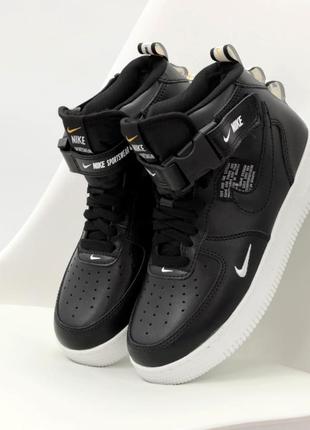 Зимові кросівки nike air force 1 high white black yellow