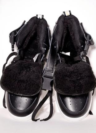 Зимові кросівки cheap nike shoes san francisco 1 high white black yellow2 фото