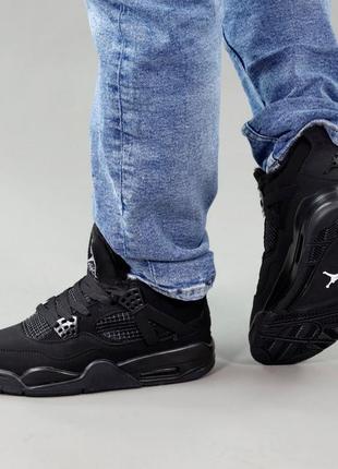 Зимові кросівки nike air jordan 4 retro black grey3 фото