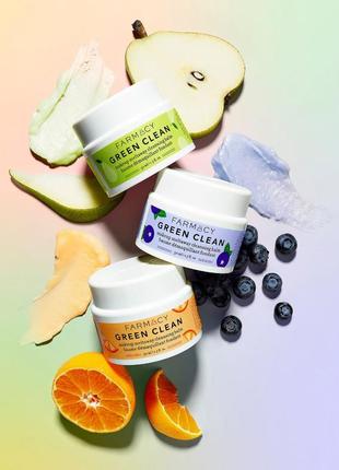 Farmacy holiday party green clean trio balm - набір гідрофільних бальзамів, лімітована серія9 фото