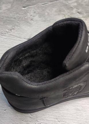 Теплые ботинки спортивные,кеды кожаные черные зимние мужские дизель diesel (зима 2022-2023) для мужчин,удобные,комфортные,стильные4 фото