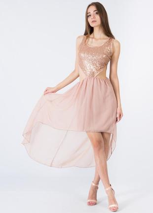 Золотий вечірня плаття, сукня кльош rare london однотонна