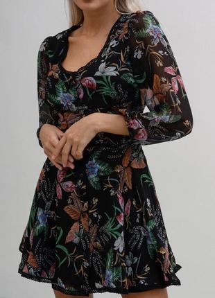 Мила шифонова сукня в квіти / шифоновое платье в цветы7 фото