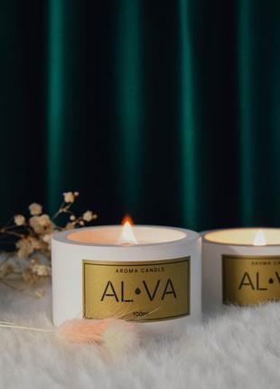 Соевая аромасвеча alva premium деревянный фитиль ручная работа подарок6 фото