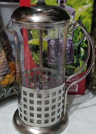 Френч-пресс 350 мл заварник чайник+травяной чай в подарок4 фото