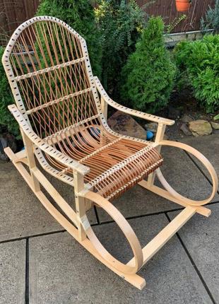 Кресло-качалка буковая, плетеная из лозы7 фото