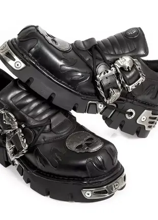 New rock черевики чоботи шкіра жіночі чоловічі