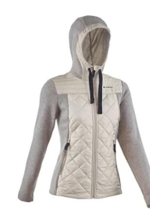 Спортивная теплая кофта толстовка худи с капюшоном decathlon quechua arpenaz hybrid nh500