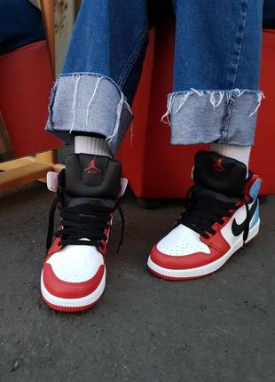 Кросівки nike air jordan 1 high retro blue/red