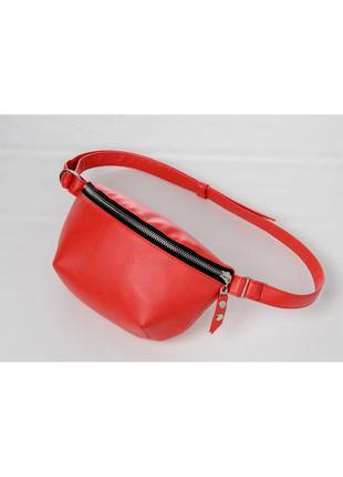 Женская сумка на пояс бананка sambag polo красная