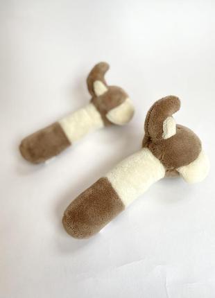 Игрушка мягкая слоник погремушка пищалка для малышей