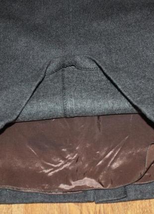 Теплая плотная шерстяная серая юбка карандаш с карманами hammer 36р. германия 100% шерсть8 фото