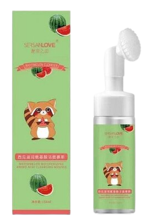 Пінка-мус для вмивання sersanlove watermelon amino acid cleanser mousse з екстрактом кавуна 150 мл