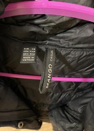 Пуховик куртка коротка чорна mango пух перо xs3 фото