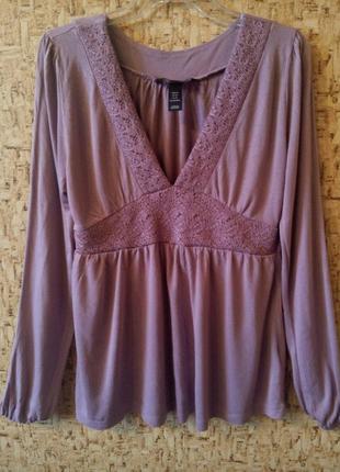 Блузка с вышивкой от h&m, блуза из вискозы, размер xs-s