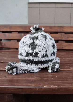 Зимняя шапка эскимоса capcho ручная работа непал шерсть ушанка с кисточками и бубоном5 фото