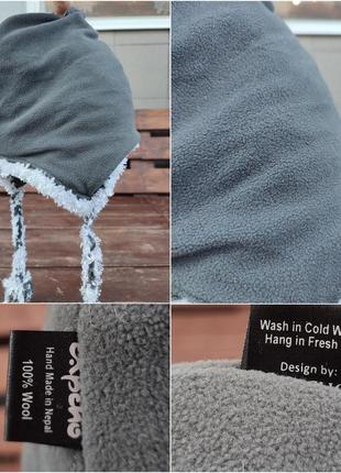 Зимняя шапка эскимоса capcho ручная работа непал шерсть ушанка с кисточками и бубоном9 фото