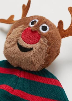 ❣️h&m шапка с оленем и паетками перевертышами на 4-8 лет, 8-12 лет