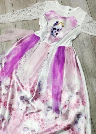Платье невеста скелетик + фата хелловин halloween хеловин2 фото