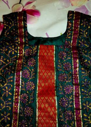 Красивое изумрудное платье\туника с вышивкой.рр 42-44(наш).индия.2 фото