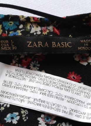 Цветочная блуза с воланами на рукавах zara basic5 фото