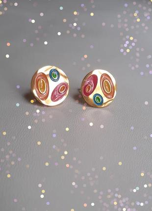 💥 сережки гвоздики медична сталь емаль пусети хірургічна сталь