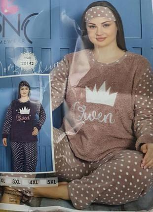 Жіноча тепла пижама фліс велсофт, розміри 2хл,3хл,4хл,5хл,6 хл
виробник туреччина