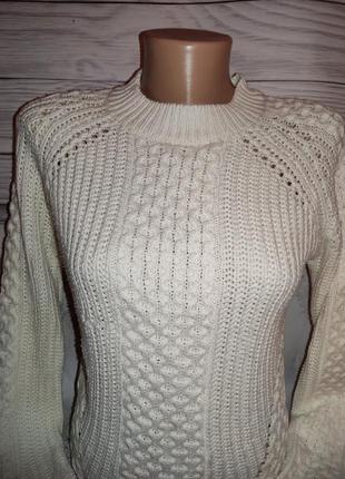 Белый женский вязаный свитер, 42-442 фото