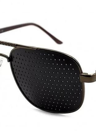 Окуляри тренажери в металевій оправі 017 , окуляри перфораційні, в дірочку