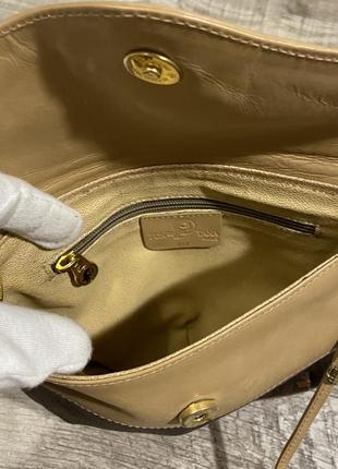 Вінтажна шкіряна сумка fontana made in france з красивим візерунком vintage bag4 фото