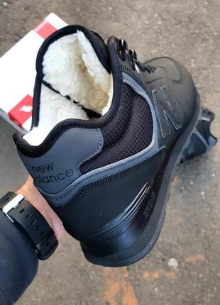 Зимові кросівки new balance 574 boots winter leather black grey4 фото