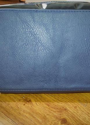 Класическая женская сумка синяя.9 фото