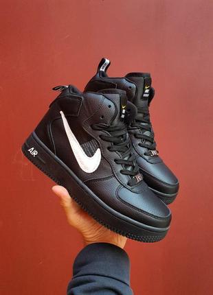 Зимові кросівки nike air force 1 utility black white