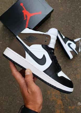 Зимові кросівки nike air jordan 1 high black brown2 фото