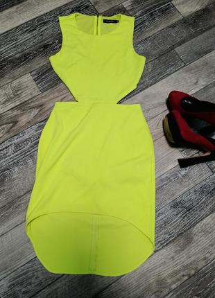 Плаття з вирізами жовте2 фото