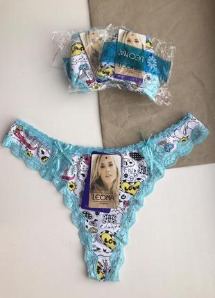 2=60💎м,l💎бавовняні стрінги із блакитним мереживом