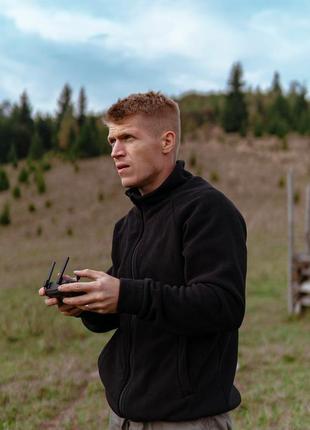 Флісова кофта чоловіча synevyr 260 чорна | фліска 6