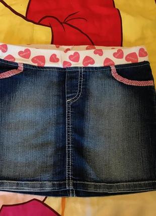 Джинсовая юбка девочке 9-10 лет на рост 146 см от gloria jeans1 фото