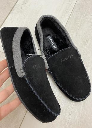 Firetrap moccasin slippers слипоны домашние тапочки мокасины замш мех унисекс детские мужские женские1 фото